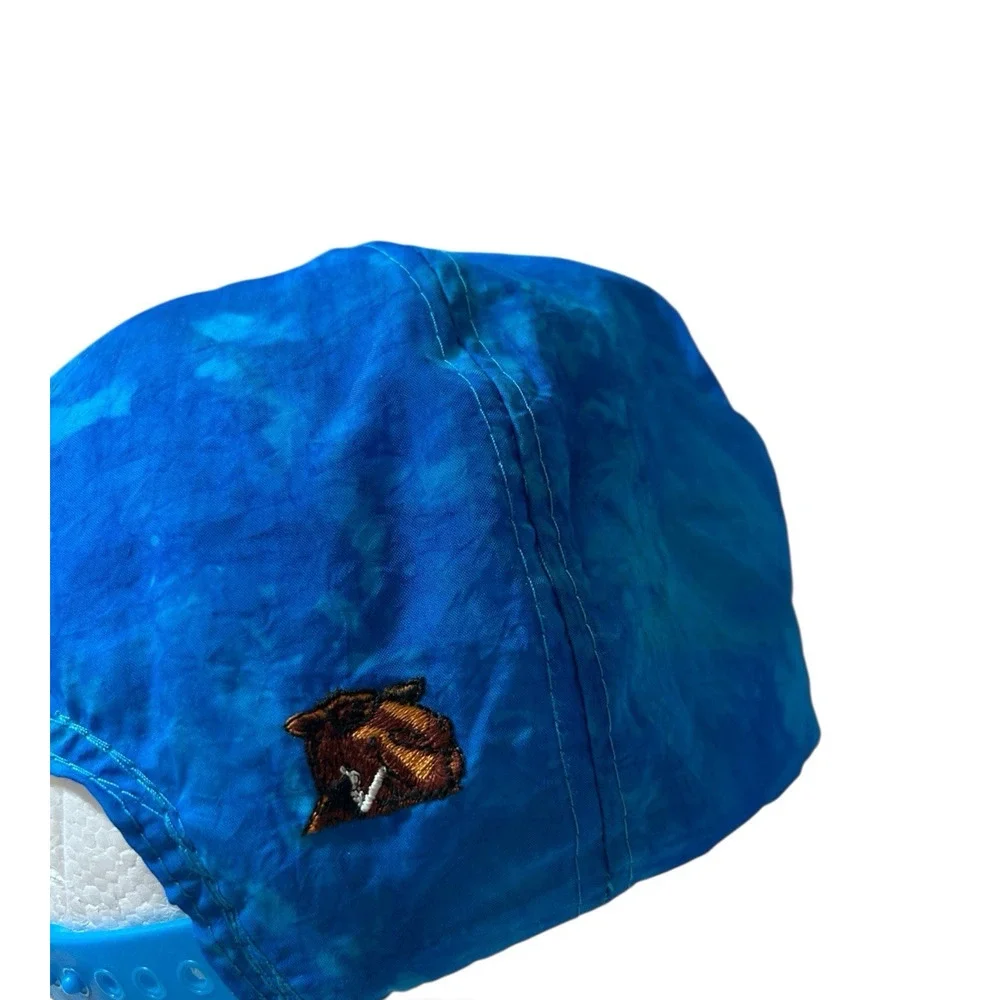 Vintage 90’s Joe Camel “Smooth Character” Blue Tie Dye Snapback Hat Cap - Nylon
